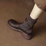 Bottom Retro Splicing Socks Boots Women In The Fall Of 2025 New Fashion And Leisure Korean Thin Small Short Boots