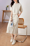 Sports Casual Lazy Set For Summer 2025 Soft Air Cotton Short Sleeves + Fork