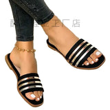 Sandals 2025 Summer New Flat Base Size 43 Hollow Outdoor Slippers