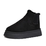 Plus Velvet Round Head Cover Snow Boots Women 44 Thick-Soled Loose Belt Plus Velvet Cotton Shoes