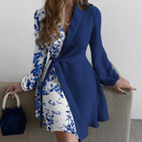 Women's Clothing 2025 New Temperament Commuting Collar Tie With One-Color Long-Sleeved