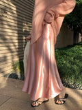Xixi 2025 Spring New Temperament High-Waisted Half-Body Skirt Heavy Imitation Acetic Acid-Bated Ass Skirt Women