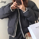 Women Tender Solid Basic Windproof Thick Winter Warm Vintage Loose Comfortable Ulzzang College Female Outwear Casual