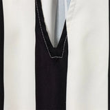 New Women's Design Feeling Hanging Neck Deep V Collar Loose Striped Sleeveless Vest