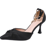 High-Heeled Women 18-Year-Old Rite Of Passage Design Small Pointed Pearl Word With Single Shoes Korean Design