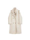 Coat Turn-Down Collar Women's Jacket 2023 New Winter Fashion Long Coats Warm Wool Coat Beige Overcoat Female