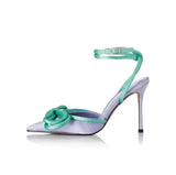Pointed Toe Bow Stiletto Mid-heel High Heels Women's
