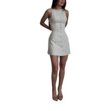 Summer Women's Solid Color Button Tie With Belt Fashion Skirt