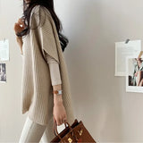 And Winter Vertical Loose Short-Sleeved Knitted Shirt Korean Rough Knitted Shawl Shawl Shawl
