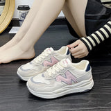 Style Old Dad Shoes Women 2025 Autumn New Sports Letter Agment Shoes Breathable Thick Sole Casual