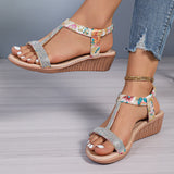Zingj 2024 Bohemia New Wedge Diamond Fish Mouth Sandal Women's Plus Size Women's