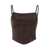 Zingj Summer New Fashion Hong Kong Wind Sexy Backless Stripe Strap Slim Sleeveless Vest