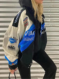 Logo Graphic Oversize Zipper Jacket- Outfit