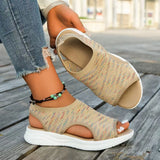 Summer New Large-Size Fashion Thick-Bottomed Flying Weaving Outside Wearing Fish-Mouthed