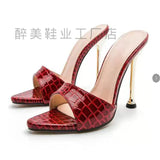 Toe With Tips High Heeled Slippers Women Fish Mouth Fine Sandals Women Heel