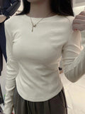 Zingj Velvet Inside The Bottom Shirt Female Autumn Winter 2024 New Advanced Feeling Grinding Hair Round Collar Slim Long Sleeve T-Shirt