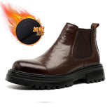Zingj British Style Round Head Thick Bottom Martens Men's 2024 New Single Shoe Thick Heel Chelsea Boots