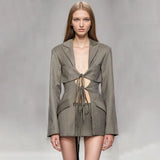 New Irregular Cut Hollow Niche Blazer Tops Female