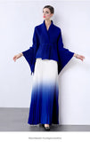 Gradient Suit Women's Autumn And Winter Loose Strap To Close Waist Pressure Folding Top + High Waist 100 Folded