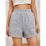 Summer Elastic Waist Loose Wide Leg Solid Color