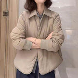 Collar Dark Buckle Cotton Coat Short Coat Women's Autumn And Winter New Loose Thin Cotton Coat