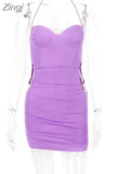 Quality Crystal Satin Bodycon Dress Summer Sexy Backless Dress Mini Ruched Beading Dress Birthday Prom Event Party