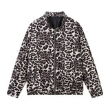 Women's Explosive Leopard Print Zipper Long-Sleeved Cotton Jacket