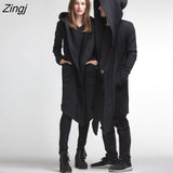 Autumn Winter Warm Unisex Soft Long Sleeve Solid Color Hooded Wool Blends Coat Cloak Cosplay Lovers