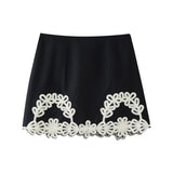 Summer New Women's Design Sense Fashion Set With Thin Embroidered Vest High-Waisted