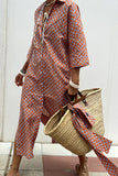 Women's New Five-Sleeve Striped Open-Shirt Shirt Dress