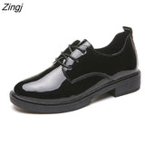 Fashion Spring & Autumn Oxford Flats Woman Loafers Shoes Femme New Patent Leather Shoes Woman Casual Riband Women's