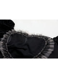 Lace Splicing Puff Sleeve Dress Women French Sweet Vintage Ball Gown Dress 2023 Summer High Waist Kawaii Lolita Dress