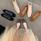 Flat-Soled Retro Single-Shoe Women's Shoes 2025 New Spring And Autumn And Winter Pedal Grandmother Shoes Small Fragrant Evening