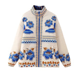 Women's Clothing 2025 Spring New Casual Loose Positioning Printing Cotton Coat