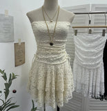Shooting Retro Lace Spell To Receive Waist-Meared Tective Dress Sexy Collared Cake Dress Small Man Short Dress