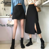 Skirts Women Mid-calf College A-line High Waist Korean Style All-match Friends Streetwear Chic Female Bottom Юбка