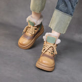 Leisure Snow Boots Women Double Zipper Wool Short Boots Warm Plus Velvet Martin Boots Thick Cotton