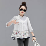 Autumn Dress New 2025 Korean Version Versatile Standing Collar Embroidery A Word Doll Shirt Female Jacket