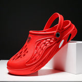 Summer New Men's Hole Shoes Breathable Beach Shoes Outdoor Half Drag Bag Head Personality Cold