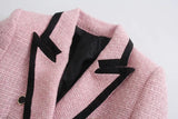 Women's Pink Coarse-Spinning Suit Suit Suit Suit Suit Suit