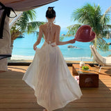 Zingj Yunnan Seaside Vacation Lace Lace Hanging Neck Show Back Tie