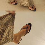 New Clip Toe Cool Slippers Velvet Characters High And Fine And Round Head Slippers Women Summer