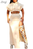 Pieces Set Sexy Autumn Winter Fashion Women Set 2023 Female Hoodies Tops Short Sleeve Sweatshirts Elastic Waist Maxi