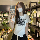 Zingj Girl Style Design Sense Short T-Shirt Summer 2024 New Irregular Chic Niche Ins Short Sleeve Shirt Women's