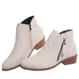 Women's Short Boots 2025 New Coarse And Female Boots Round Head Thick Side Zipper Fashion Short Boots Women's