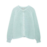 Women's Y2K2025 Autumn New Solid-Colored Cardigan Long-Sleeved Knitted Sweater Coat Women