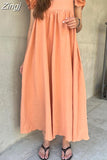 Chic Ruffle Edge Pleated Summer Women Dress 2023 New Ladies Elegant High Waisted Dresses Fashion Woman Cotton Long