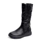 Boots Women's New Single Boots Children's Shoes Autumn And Winter Vintage Flat Bottom Grand Lady Rider