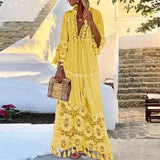 Bohemian Lace Tassel Stitching Beach Vacation Temperament Long