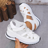 Sandals Women 2025 Spring New Slope And Roman Magic Sticker Women's Shoes Thick-Soled Casual
